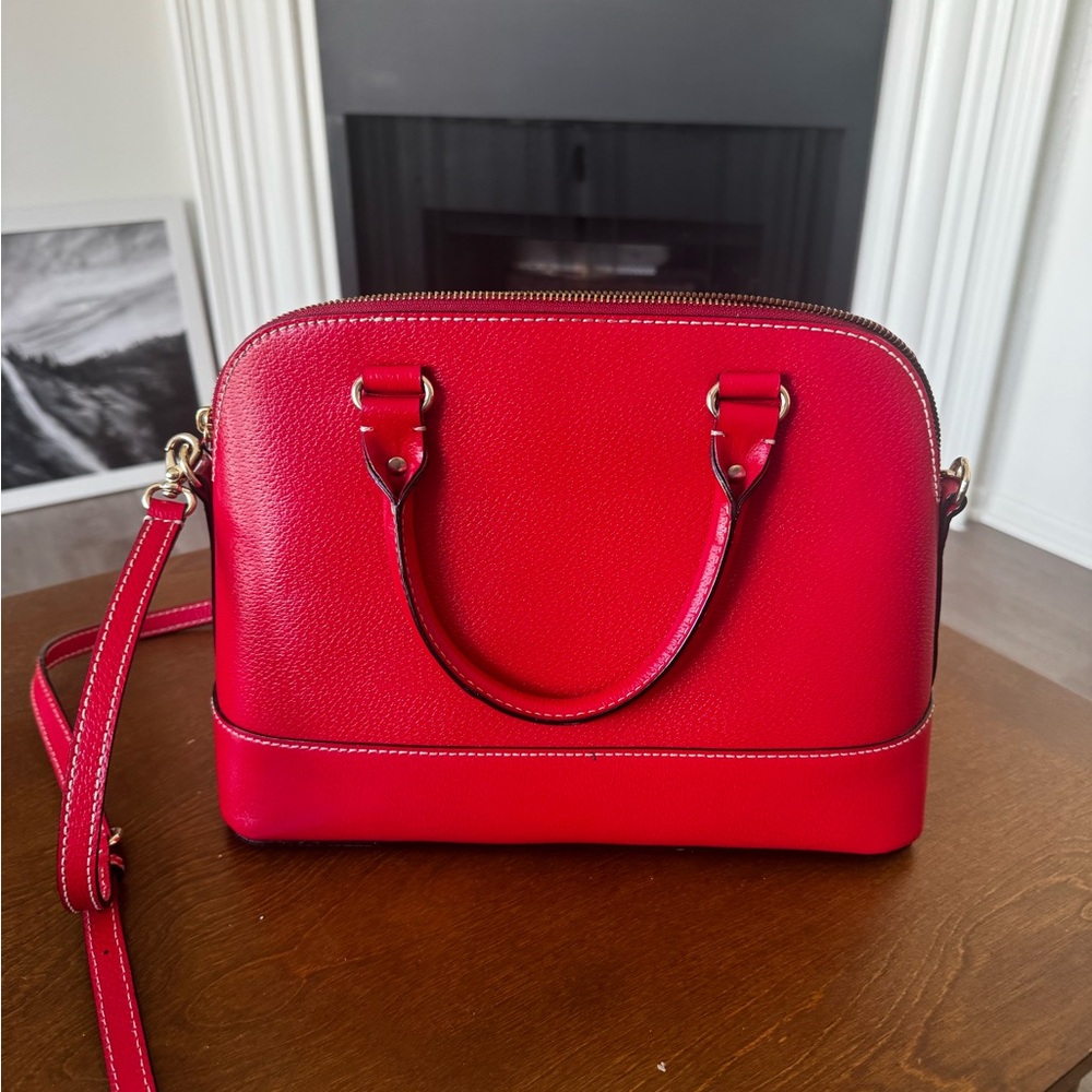 kate spade Red Dome Satchel Leather Handbag - Picture 3 of 9